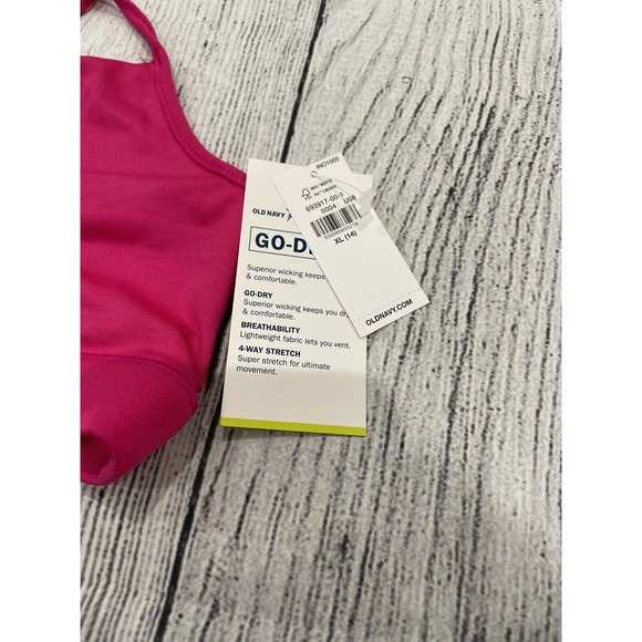 Old Navy Active Go-Dry Sports Bra Girls Size XL (14) Pink E9 - Picture 4 of 4